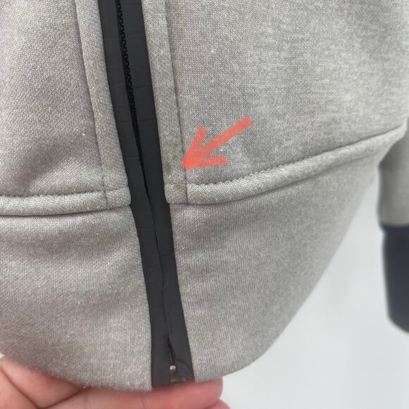 Adidas Men's Zip Up Hooded Sweatshirt M Gray/Black Performance Jacket Pockets - Picture 13 of 14